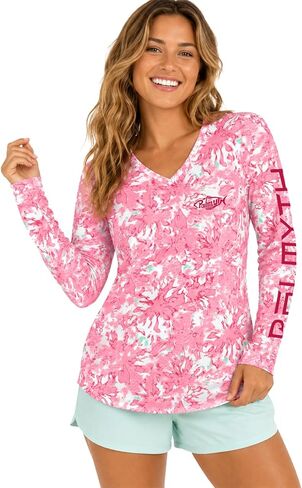 Palmyth Womens Fishing Shirt Long Sleeve V Neck UPF 50+ Sun Protection Quick-Dry with Thumb Holes in Saudi Arabia