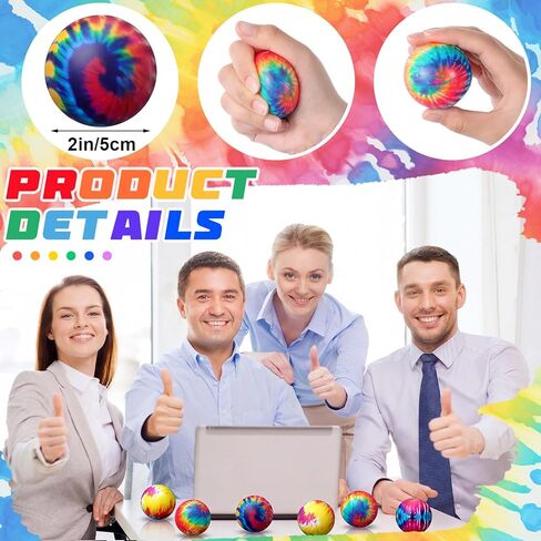 Libima 12 Set Tie Dye Party Favors Set - Mini Spiral Notebooks with Pencils & Slap Bracelets Class Prizes, Stress Balls for Adults Office Anxiety Relief, Rainbow Birthday Supplies, Goodie Bag Fillers in Kuwait