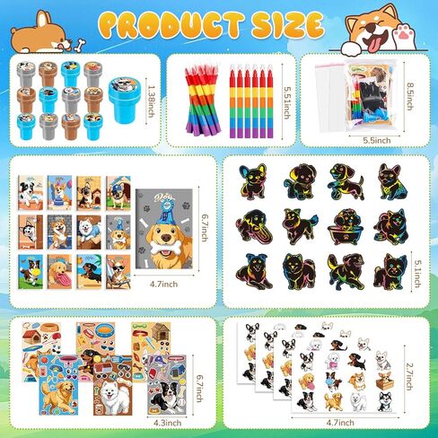 BenLouis 84 Pcs Dog Party Favors Puppy Coloring Books Bulk for Kids Classroom Pet Birthday Gift Party Candy Goodie Bag Fillers Paw Gift Decor Pinata Prize Activity Supplies in Kuwait