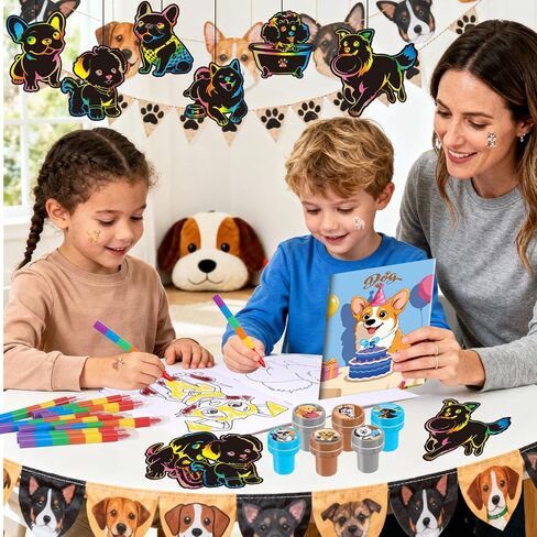 BenLouis 84 Pcs Dog Party Favors Puppy Coloring Books Bulk for Kids Classroom Pet Birthday Gift Party Candy Goodie Bag Fillers Paw Gift Decor Pinata Prize Activity Supplies in Kuwait