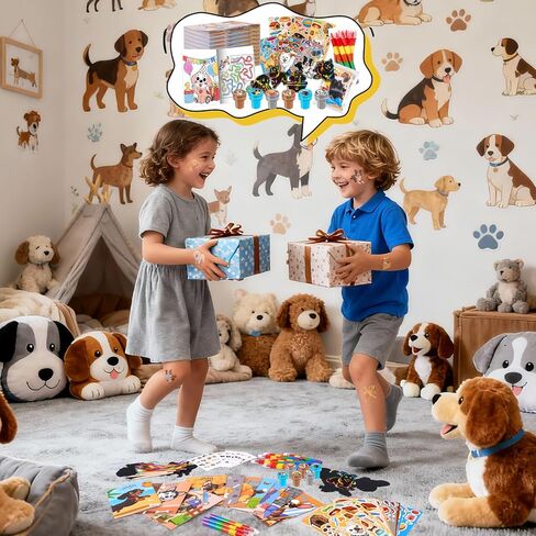 BenLouis 84 Pcs Dog Party Favors Puppy Coloring Books Bulk for Kids Classroom Pet Birthday Gift Party Candy Goodie Bag Fillers Paw Gift Decor Pinata Prize Activity Supplies in Kuwait