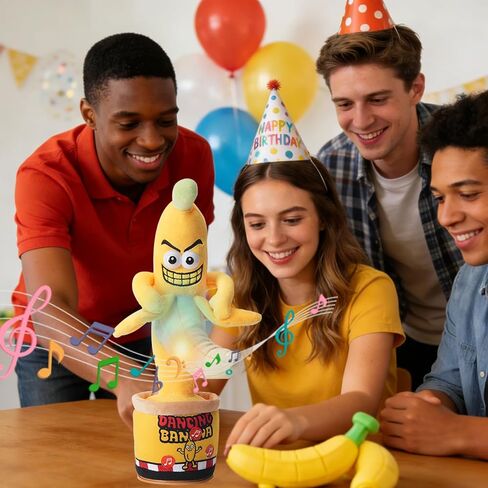 Funny Interactive Dancing Talking Banana Toy, Puppy Gifts Mimicking, Recording Repeating What You Say, Hilarious Laughs, Novelty Gag Gift for Pets Adults Friends Coworkers Office, Adjustable Volume in Saudi Arabia