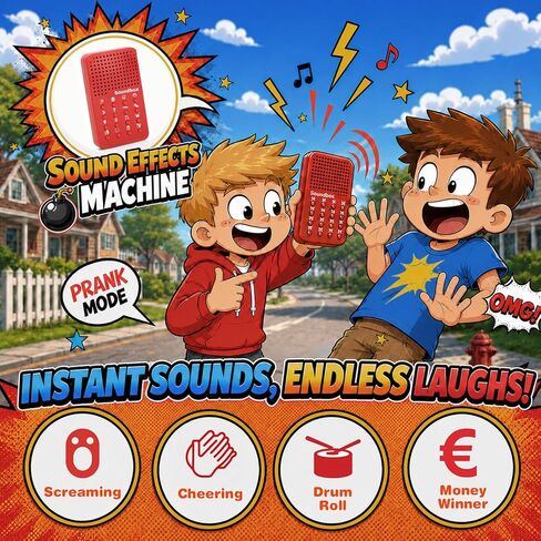 Prank Kit for Kids, 20 Funny Gags & Practical Joke Toys with Sound Effects Machine, Ultimate Practical Jokes Prank Gifts for Boys & Girls, Prank Toys Pack Set Box for April Fools Party Birthday in Kuwait