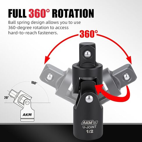 20 Piece Locking Impact Socket Extension Set, 3" 6" 9" Extension Bars, 1/4" 3/8" 1/2" Drive, Quick Release Locking Collar, Cr-v Steel, Universal Joints, Bit Socket Adapters, Socket Adapters in Saudi Arabia