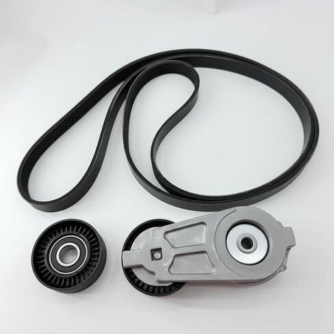 3-PC Drive Belt Tensioner & Pulley Kit - Compatible with Chrysler 300, Dodge Charger & Magnum (2006-2010, 5.7L V8) - Replaces 38323, 89377, 38018 (38323-kit) in Kuwait