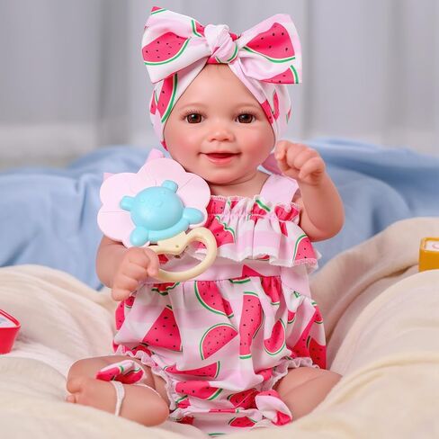 BABESIDE Reborn Baby Dolls Sunny - 17Inch Cute Soft Vinyl Realistic Baby Doll Girl Poseable Smiling Real Life Baby Dolls with Complete Accessories for 3+ Years Old Gifts in Kuwait