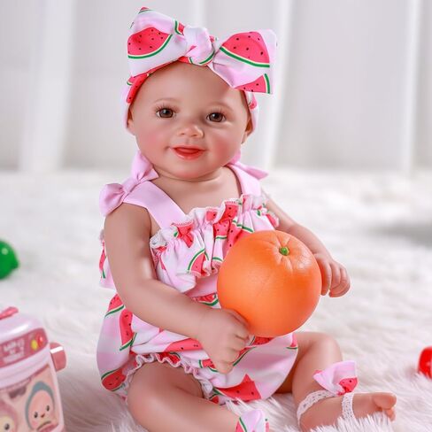 BABESIDE Reborn Baby Dolls Sunny - 17Inch Cute Soft Vinyl Realistic Baby Doll Girl Poseable Smiling Real Life Baby Dolls with Complete Accessories for 3+ Years Old Gifts in Kuwait