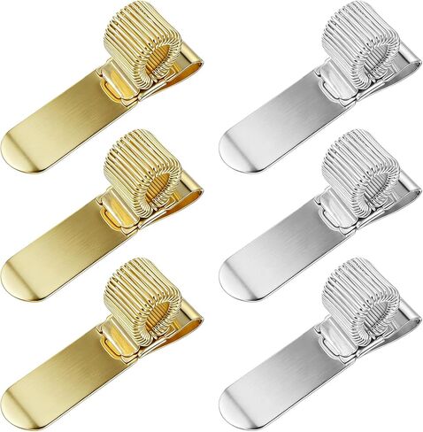6 Pcs Pen Holders for Clipboard Metal Pen Clip Holder Gold Silver Pens Loop Holder Adjustable Pens Organizer with Single Spring Loop for Notebook and Home Office Pocket in Saudi Arabia