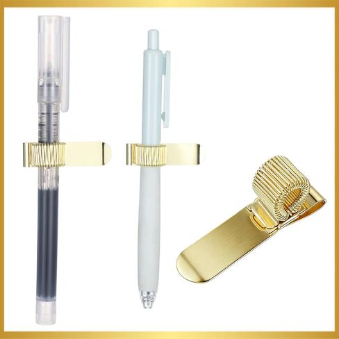 6 Pcs Pen Holders for Clipboard Metal Pen Clip Holder Gold Silver Pens Loop Holder Adjustable Pens Organizer with Single Spring Loop for Notebook and Home Office Pocket in Saudi Arabia