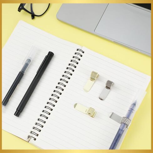 6 Pcs Pen Holders for Clipboard Metal Pen Clip Holder Gold Silver Pens Loop Holder Adjustable Pens Organizer with Single Spring Loop for Notebook and Home Office Pocket in Saudi Arabia