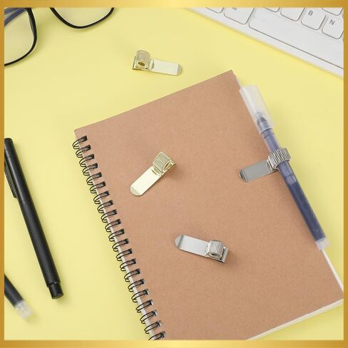 6 Pcs Pen Holders for Clipboard Metal Pen Clip Holder Gold Silver Pens Loop Holder Adjustable Pens Organizer with Single Spring Loop for Notebook and Home Office Pocket in Saudi Arabia