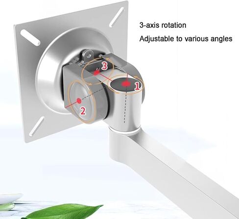 Dual Monitor Wall Mount,Aluminum Alloy Arm Stand,Height/Angle Adjustable,Each Holds Up to 8kg,with 75x75/100x100 Mounting Holes, in Saudi Arabia