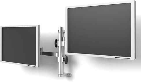 Dual Monitor Wall Mount,Aluminum Alloy Arm Stand,Height/Angle Adjustable,Each Holds Up to 8kg,with 75x75/100x100 Mounting Holes, in Saudi Arabia