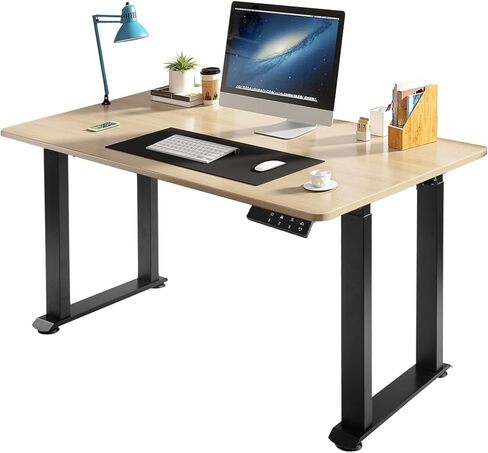 4-Leg Standing Desk Frame, Electric Height Adjustable Desk Frame, Dual Motor Desk Rack for Home Office, Stand up Desk Computer Workstation, Black in Saudi Arabia