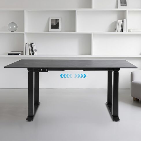 4-Leg Standing Desk Frame, Electric Height Adjustable Desk Frame, Dual Motor Desk Rack for Home Office, Stand up Desk Computer Workstation, Black in Saudi Arabia