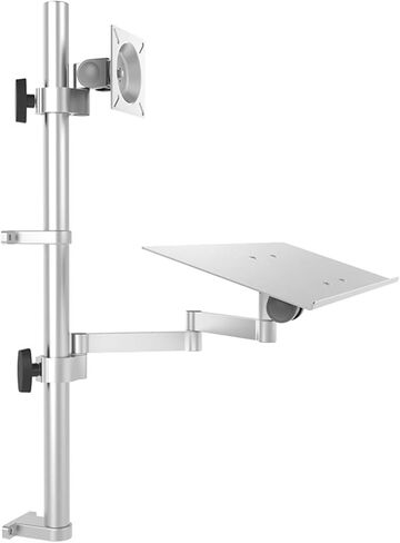 Sit Stand Monitor Desk Mount, Full-Motion Articulating Arm, Height Adjustable, w/Keyboard Tray,Adjustable Workstation Arm,10KG,Fits 17-27" Screens in Saudi Arabia