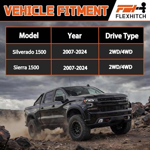 Heavy-Duty Fully Enclosed 3'' Rear Leveling Lift Block Kits for 2007-2024 Silverado 1500 Sierra 1500 2WD/4WD with Extra Long Square Leaf Spring Axle U Bolts in Saudi Arabia