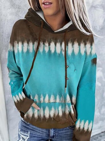 Women's Western Ethnic Style Print Aztec Hoodie Pullover Rhombus Printed Hooded Sweatshirt in Saudi Arabia