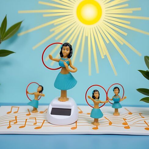 Blue Solar Powered Dancing Hula Girl Dashboard Decorations Swinging Bobbleheads Ornament Collection Figurines for Auto Interior Home Decor Solar Power Kits in Kuwait