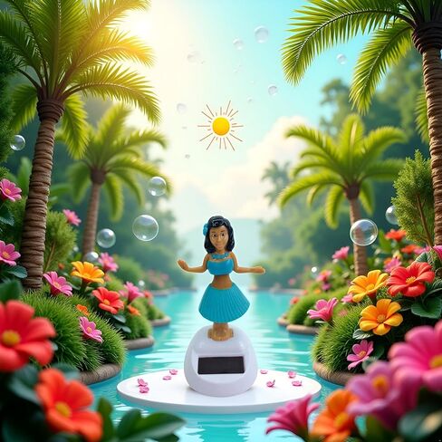 Blue Solar Powered Dancing Hula Girl Dashboard Decorations Swinging Bobbleheads Ornament Collection Figurines for Auto Interior Home Decor Solar Power Kits in Kuwait