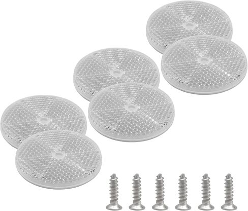6PCS Safety Reflectors,Yellow Round Reflectors Stainless Steel Screw,Mailbox Reflectors for Driveway/Tunnels/Post/Cars/Trailer in Saudi Arabia
