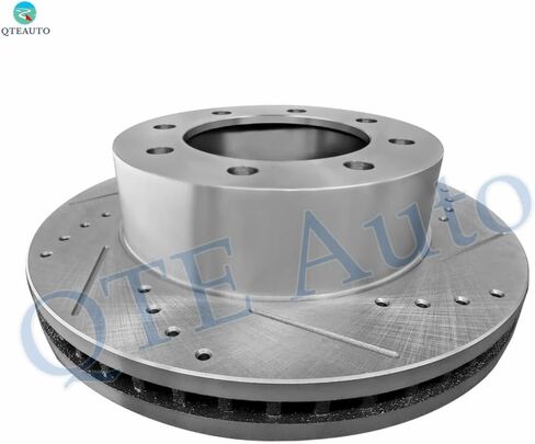 PM Auto Set of 6 Front 347mm Drilled Slotted Brake Disc Rotors-Ceramic Brake Pad Kit Replacement For 2008-2012 Ford F-350 Super Duty in Kuwait