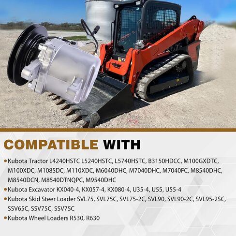 RD451-93900 AC Compressor Compatible with Kubota Tractor M5040 M6040 M7040 M8540 M9540 M9960 Wheel Loaders R530 R630 Excavator KX040-4 KX057-4 KX080-3T KX080-4 Replace 3C581-97590 3C581-50060 in Saudi Arabia
