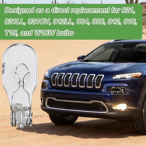 20PCS 921 Bulbs T15 12V 16W Interior Light Bulbs for Reverse Brake Turn Signal Tail Dome and Trunk Lamps Compatible with Auto RV Marine Replace#:54766 912 in Saudi Arabia