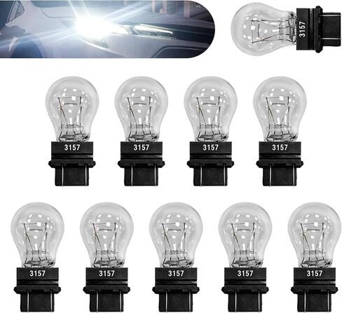 3157 Bulb, Brake Light Bulb High Brightness Tail Turn Signal Reverse Light 3157 led Bulbs with Built in Resistor, 12V 21/5W Halogen Miniature Bulbs for Most Cars, Trucks and Vans(10PCS White) in Saudi Arabia