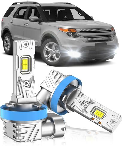 Fit for 2007-2015 Chevy Silverado 1500 2007-2019 Silverado 2500 3500 HD Fog Light Bulb, 18000 Lumens 6000K White Fog Lights, 600% Upgraded Brightness, 60000+ Hours Lifespan, Pack of 2 in Kuwait