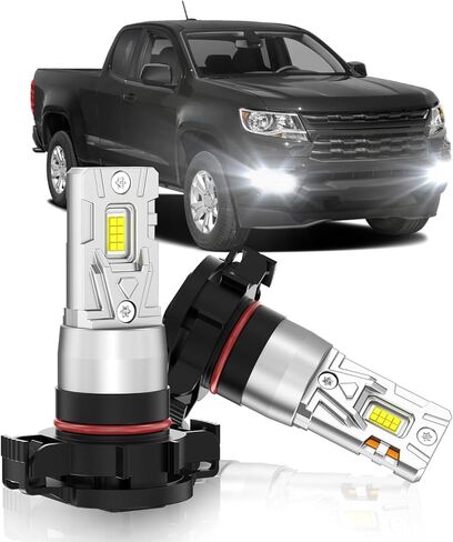 Fit for 2007-2015 Chevy Silverado 1500 2007-2019 Silverado 2500 3500 HD Fog Light Bulb, 18000 Lumens 6000K White Fog Lights, 600% Upgraded Brightness, 60000+ Hours Lifespan, Pack of 2 in Kuwait