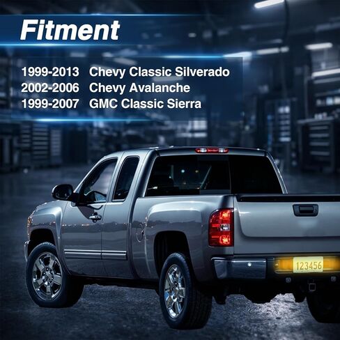 Rear Bumper License Plate Light Harness Compatible with Chevy Classic Silverado, Avalanche 2002-2006, GMC Classic Sierra 1999-2007 Replace # 15768809, 15764121 in Saudi Arabia