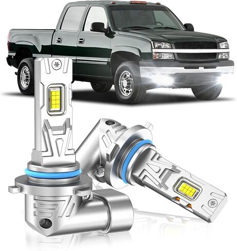 Fit for 2007-2015 Chevy Silverado 1500 2007-2019 Silverado 2500 3500 HD Fog Light Bulb, 18000 Lumens 6000K White Fog Lights, 600% Upgraded Brightness, 60000+ Hours Lifespan, Pack of 2 in Kuwait