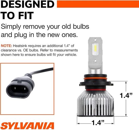 SYLVANIA 9006 LED - مصابيح الضباب للسيارات والشاحنات - المصابيح الأمامية للرياضات على الطرق الوعرة - ضوء LED أبيض بارد 6000 كيلو - مصابيح طويلة الأمد - بدون قطبية - ترقية DIY in Kuwait