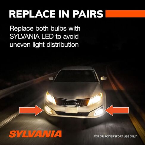 SYLVANIA 9006 LED - مصابيح الضباب للسيارات والشاحنات - المصابيح الأمامية للرياضات على الطرق الوعرة - ضوء LED أبيض بارد 6000 كيلو - مصابيح طويلة الأمد - بدون قطبية - ترقية DIY in Kuwait