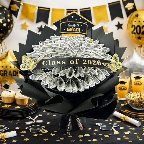 DataMoon 2026 Graduation Gift for Her Him, DIY Money Bouquet Kit Class of 2026 Middle High School College Graduation Gifts Ideas for Women Daughter Son in Saudi Arabia