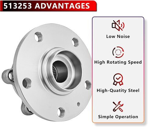 513253 Front Wheel Bearing Hub For Audi TT Quattro 08-12, for A3 Quattro 06-13,for Q3 Quattro 15-18,for A3 09-13,for Q3 15-18,for Volkswagen Tiguan 09-17,for Passat CC 09-10,for Jetta 15-18 in Kuwait
