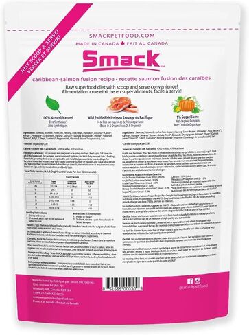 Smack Pet Food Organic Raw Dehydrated Dog Food Grain-Free, Gluten-Free, Raw Food for Dogs (Caribbean Salmon Fusion, 7.4 Ounce) in Saudi Arabia
