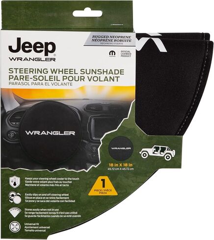 Plasticolor 008408R01 Jeep Wrangler Logo Steering Wheel Cover Sun Shade in Kuwait