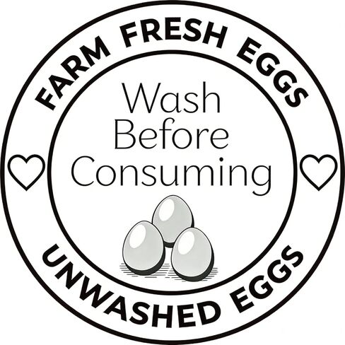 500 Pcs Farm Fresh Egg Carton Stickers - 2 Inch Unwashed Egg Labels, Self Adhesive Bulk Stickers for Chicken & Quail Egg Packaging, Backyard Chicken Keeper, Small Farm Seller in Kuwait