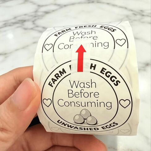 500 Pcs Farm Fresh Egg Carton Stickers - 2 Inch Unwashed Egg Labels, Self Adhesive Bulk Stickers for Chicken & Quail Egg Packaging, Backyard Chicken Keeper, Small Farm Seller in Kuwait