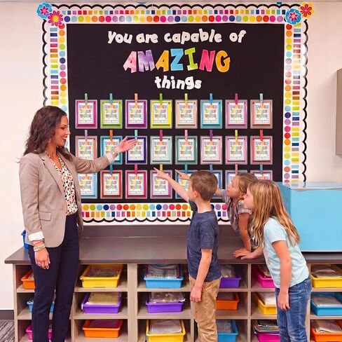 54 Pcs Student Work Display Bulletin Board Sets Crayon Classroom Decoration Crayon Work Cutouts with Clip Names Display Classroom Wall Decor for Teachers Back to School Elementary Supplies Homeschool in Kuwait
