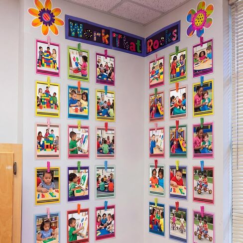 54 Pcs Student Work Display Bulletin Board Sets Crayon Classroom Decoration Crayon Work Cutouts with Clip Names Display Classroom Wall Decor for Teachers Back to School Elementary Supplies Homeschool in Kuwait