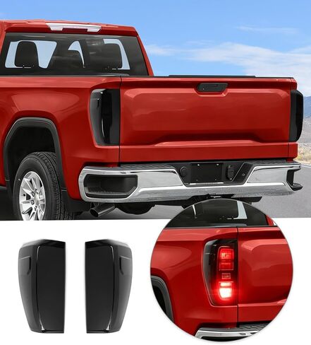 JWWY Smoked Taillight Rear Light Lamp Decor Tinted Darkened Taillight Cover Trim Fit for 2019-2026+ GMC Sierra 2PCS Blackened in Kuwait