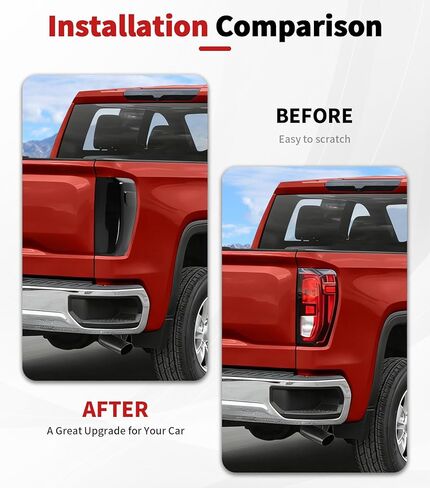 JWWY Smoked Taillight Rear Light Lamp Decor Tinted Darkened Taillight Cover Trim Fit for 2019-2026+ GMC Sierra 2PCS Blackened in Kuwait
