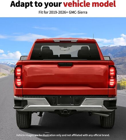 JWWY Smoked Taillight Rear Light Lamp Decor Tinted Darkened Taillight Cover Trim Fit for 2019-2026+ GMC Sierra 2PCS Blackened in Kuwait