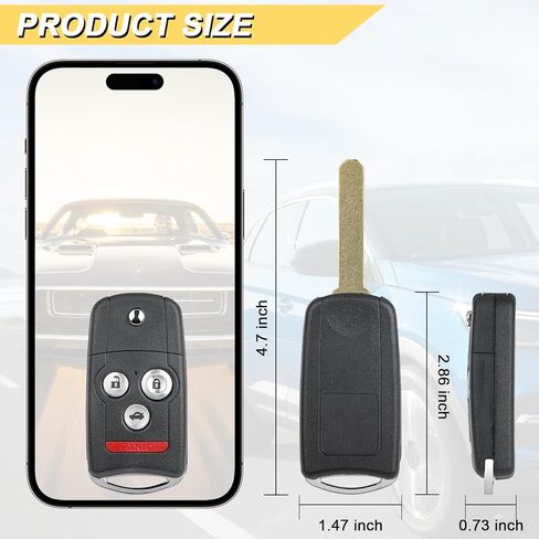 Vurkcy Key Fob Replacement for 2009-2014 Acura TL TSX/ 10-13 ZDX/ 08-12 Honda Accord(Coupe Only) Car Keyless Entry Remote Control, MLBHLIK-1T MLBHLIK1T, 4-Btn in Kuwait