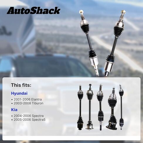 AutoShack Front CV Axle Shaft Assembly for Hyundai & Kia, Elantra 2001-2006 Spectra 2004-2006 Tiburon 2003-2008 Spectra5 2005-2006, FWD L4 2.0L, Left in Kuwait
