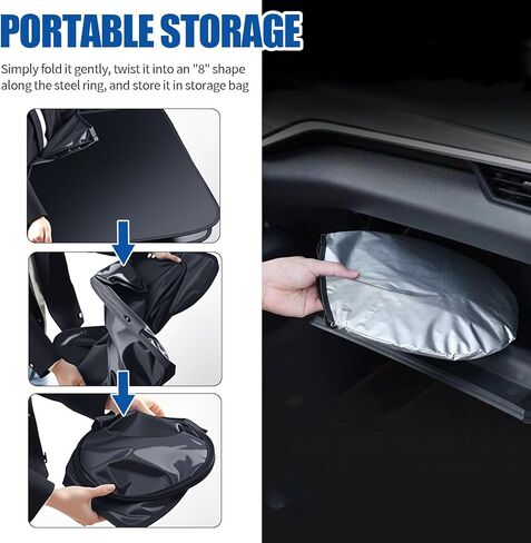 59"×31" 2026 Upgraded Car Windshield Sun Shade Foldable,Thickened Car Sun Shade Windshield with Storage Bag,Universal Sunshade for Cars Windshields for Most Cars,SUVs in Kuwait