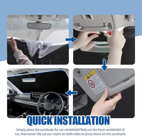 59"×31" 2026 Upgraded Car Windshield Sun Shade Foldable,Thickened Car Sun Shade Windshield with Storage Bag,Universal Sunshade for Cars Windshields for Most Cars,SUVs in Kuwait